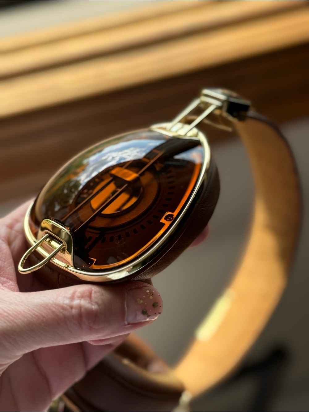 Skullcandy Over-Ear Headphones in Amber and Gold; limited edition. Like new.